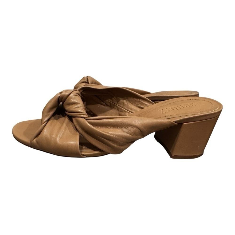 Schutz Leather Knotted Block Heel Mules – Size 8.5B 👠✨ - Picture 3 of 7